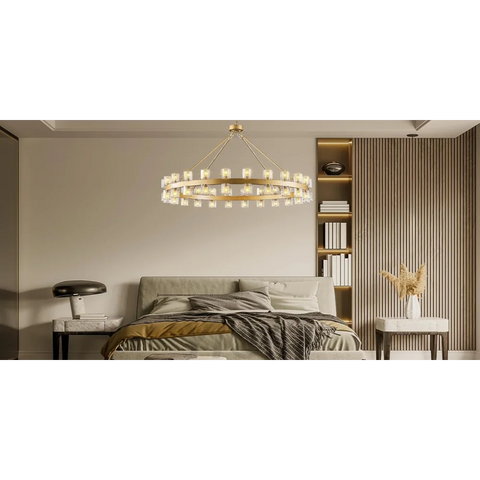 Modern Crystal Chandelier – Gold / Black – Multiple Sizes & Shapes