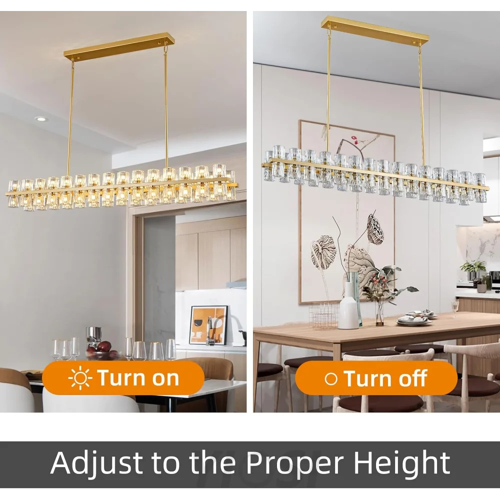 Modern Crystal Chandelier – Gold / Black – Multiple Sizes & Shapes