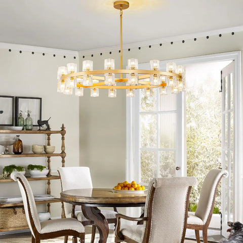 Modern Crystal Chandelier – Gold / Black – Multiple Sizes & Shapes