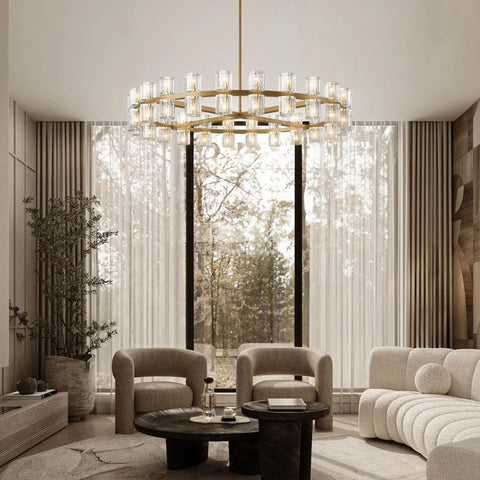 Modern Crystal Chandelier – Gold / Black – Multiple Sizes & Shapes