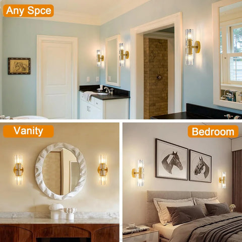 Modern Crystal Chandelier – Gold / Black – Multiple Sizes & Shapes