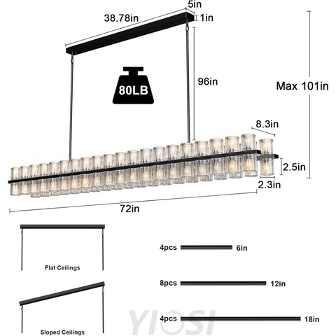 Modern Crystal Chandelier – Gold / Black – Multiple Sizes & Shapes