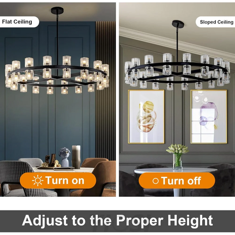 Modern Crystal Chandelier – Gold / Black – Multiple Sizes & Shapes