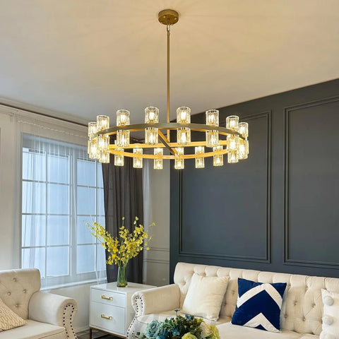 Modern Crystal Chandelier – Gold / Black – Multiple Sizes & Shapes