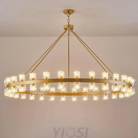 Modern Crystal Chandelier – Gold / Black – Multiple Sizes & Shapes