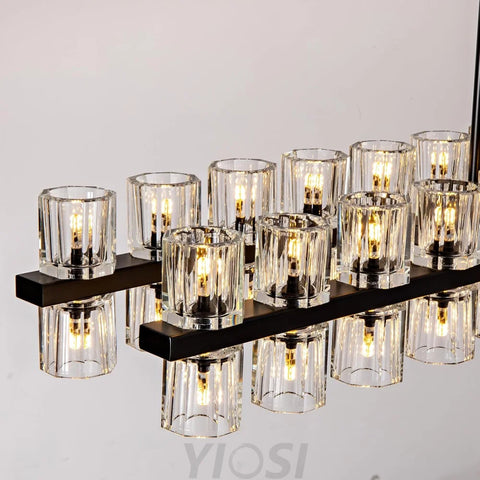 Modern Crystal Chandelier – Gold / Black – Multiple Sizes & Shapes