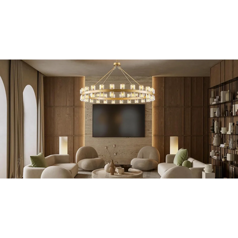 Modern Crystal Chandelier – Gold / Black – Multiple Sizes & Shapes
