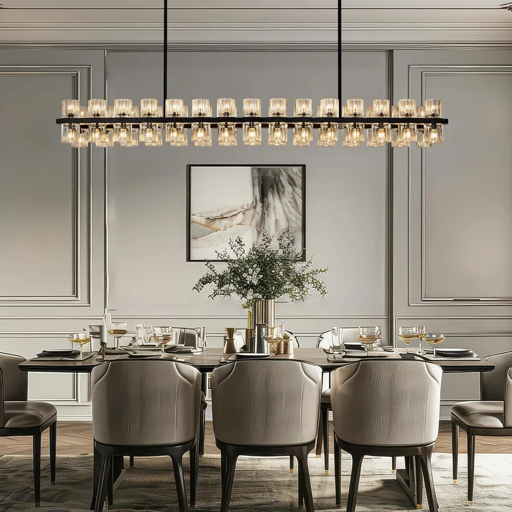 Modern Crystal Chandelier – Gold / Black – Multiple Sizes & Shapes
