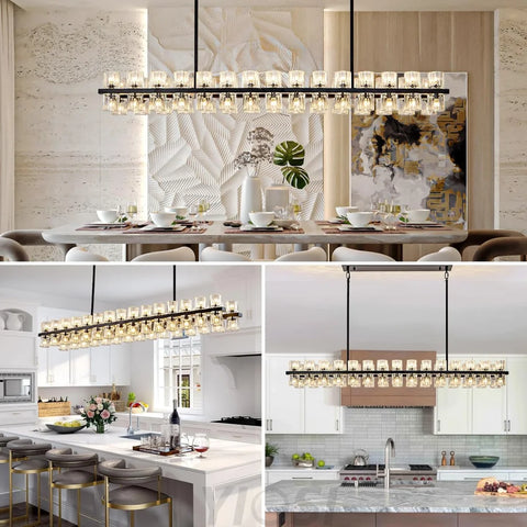 Modern Crystal Chandelier – Gold / Black – Multiple Sizes & Shapes
