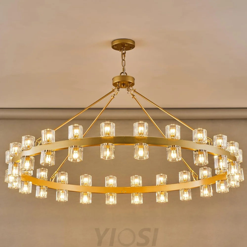 Modern Crystal Chandelier – Gold / Black – Multiple Sizes & Shapes