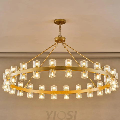Modern Crystal Chandelier – Gold / Black – Multiple Sizes & Shapes