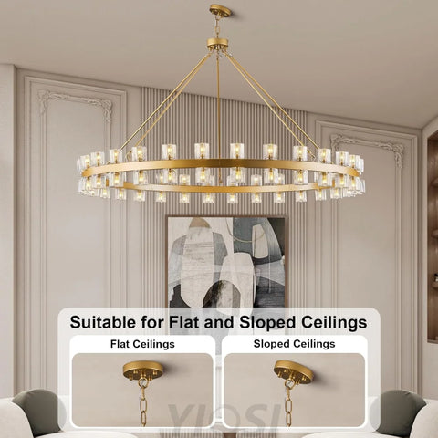 Modern Crystal Chandelier – Gold / Black – Multiple Sizes & Shapes