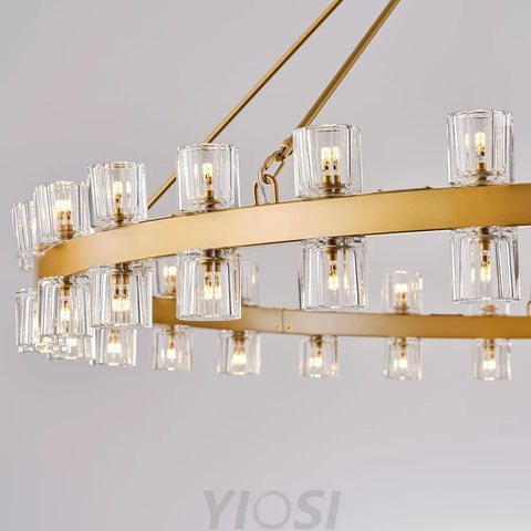 Modern Crystal Chandelier – Gold / Black – Multiple Sizes & Shapes