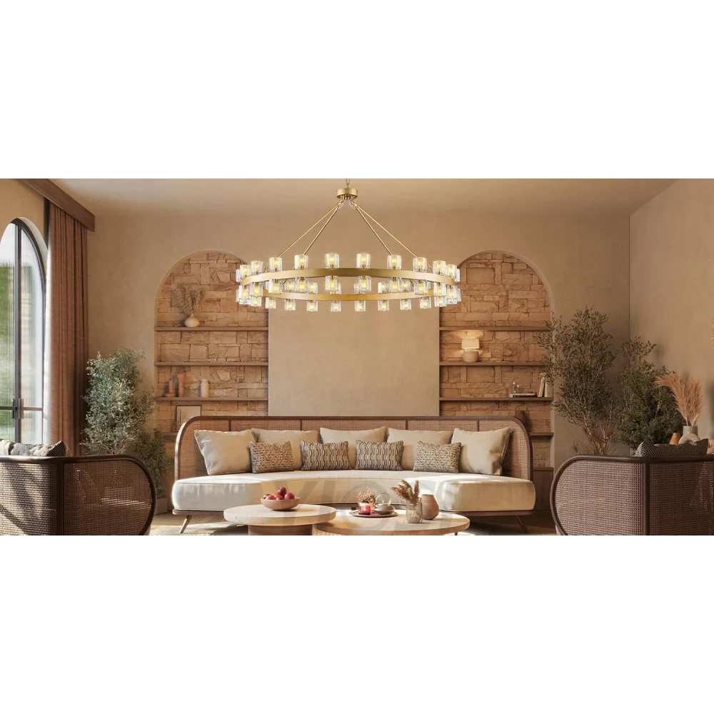 Modern Crystal Chandelier – Gold / Black – Multiple Sizes & Shapes