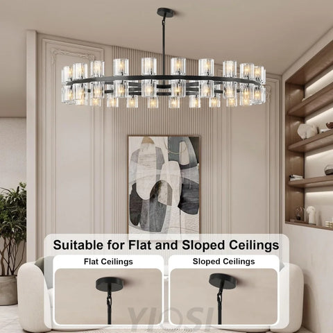 Modern Crystal Chandelier – Gold / Black – Multiple Sizes & Shapes