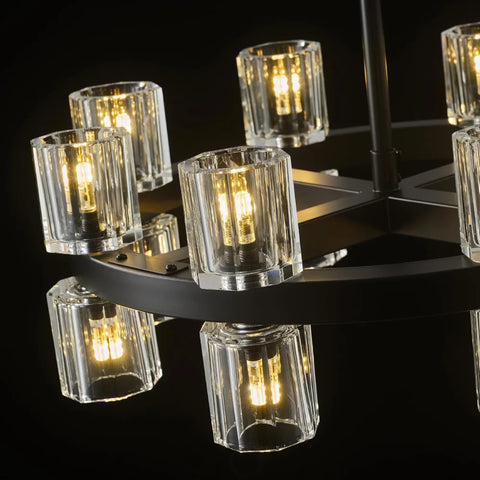 Modern Crystal Chandelier – Gold / Black – Multiple Sizes & Shapes