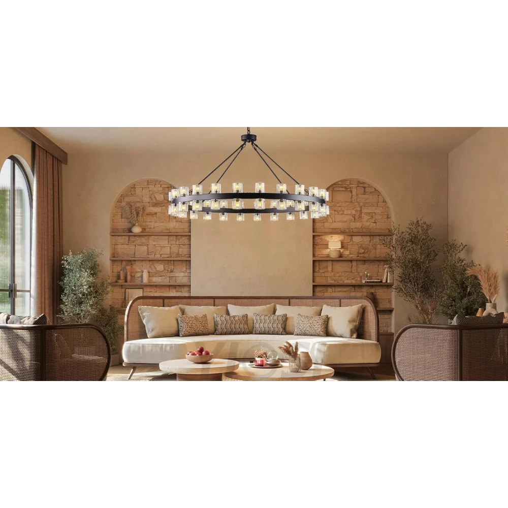 Modern Crystal Chandelier – Gold / Black – Multiple Sizes & Shapes