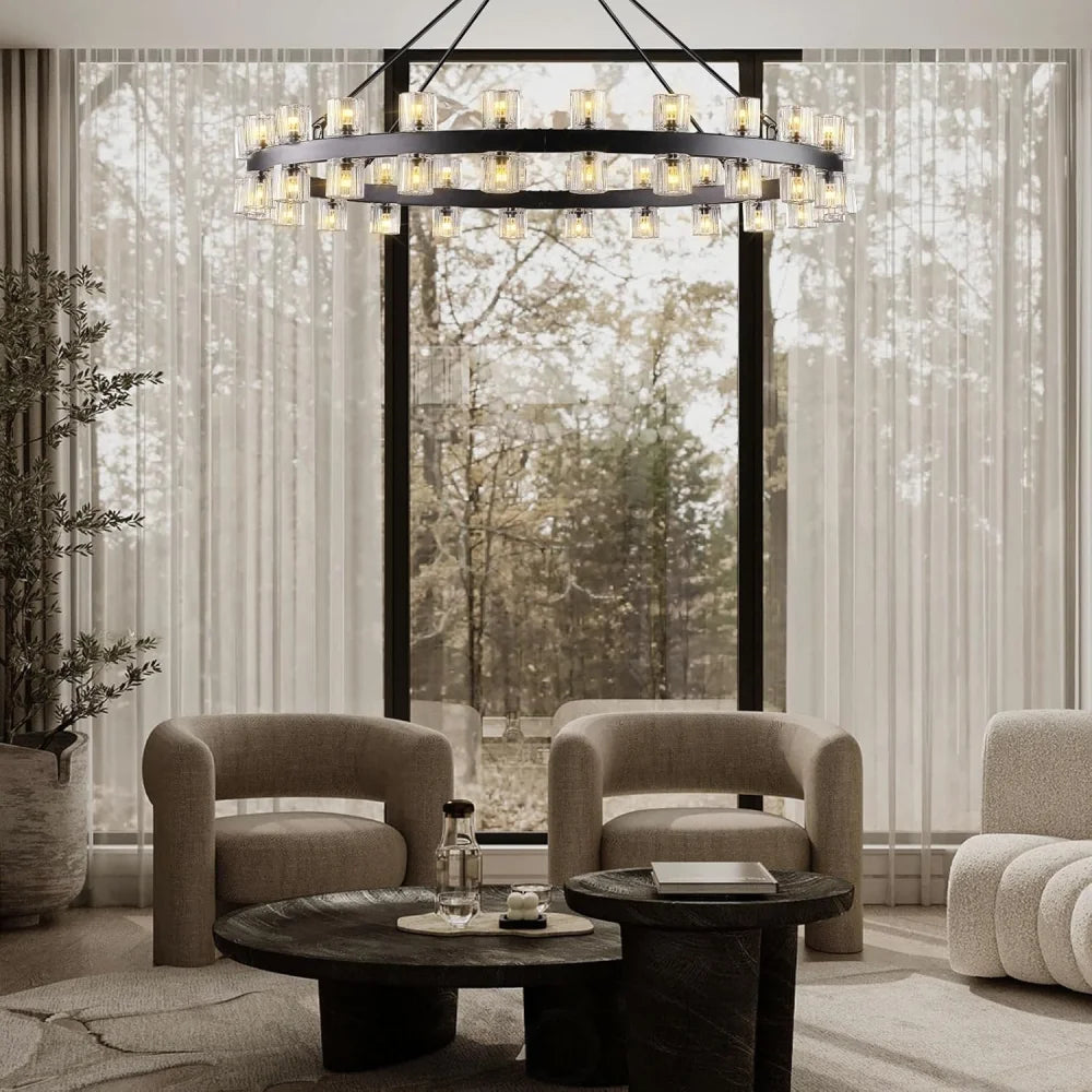 Modern Crystal Chandelier – Gold / Black – Multiple Sizes & Shapes
