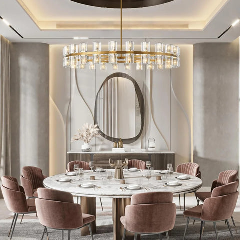 Modern Crystal Chandelier – Gold / Black – Multiple Sizes & Shapes