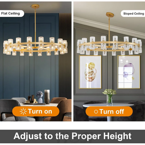 Modern Crystal Chandelier – Gold / Black – Multiple Sizes & Shapes