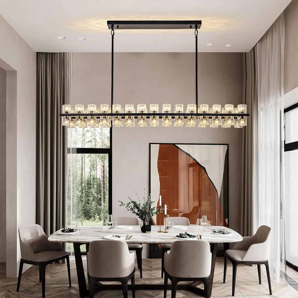 Modern Crystal Chandelier – Gold / Black – Multiple Sizes & Shapes