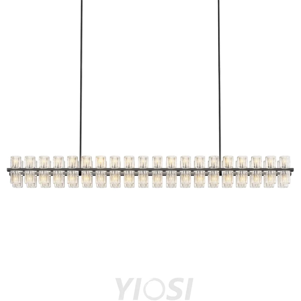 Modern Crystal Chandelier – Gold / Black – Multiple Sizes & Shapes Black / Rectangular - 72in