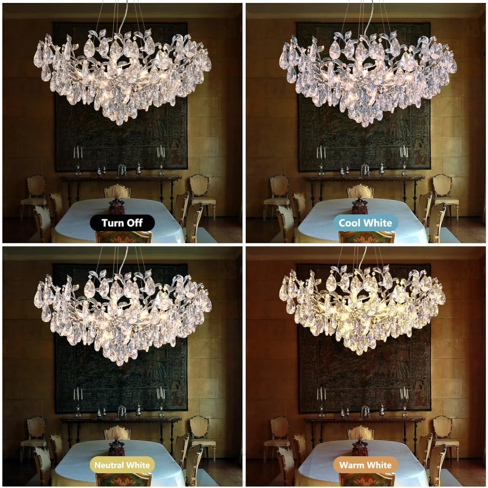 Modern crystal leaf-shaped chandelier