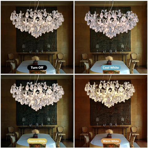 Modern crystal leaf-shaped chandelier