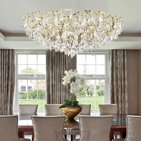 Modern crystal leaf-shaped chandelier