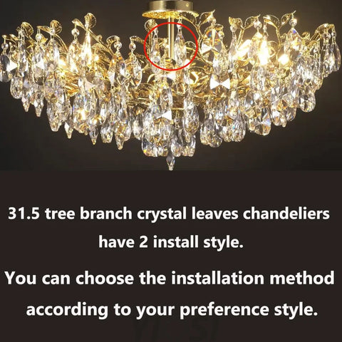 Modern crystal leaf-shaped chandelier