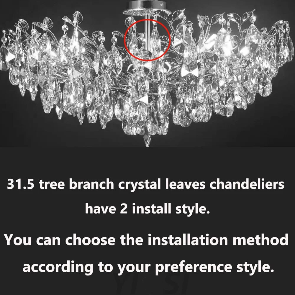 Modern crystal leaf-shaped chandelier
