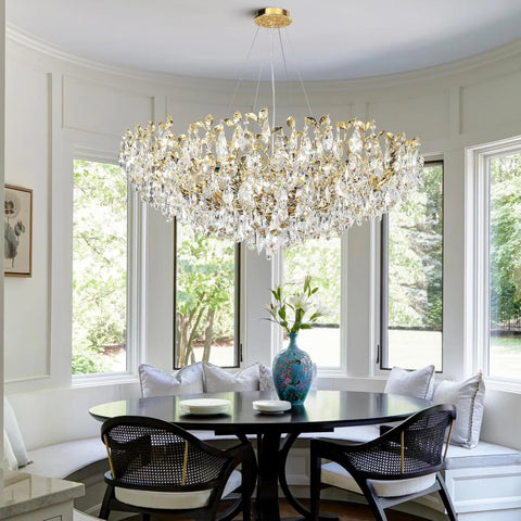 Modern crystal leaf-shaped chandelier