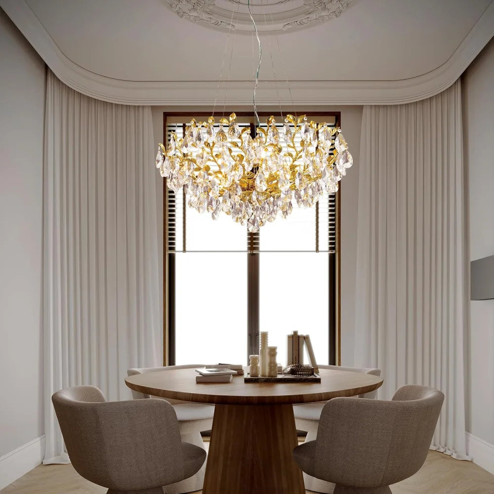 Modern crystal leaf-shaped chandelier