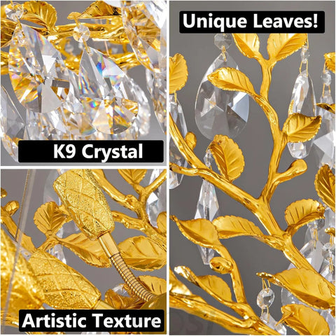 Modern crystal leaf-shaped chandelier