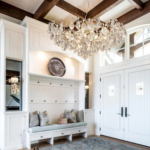 Modern crystal leaf-shaped chandelier