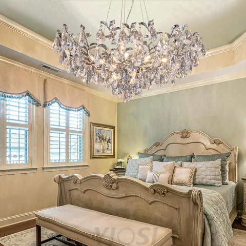 Modern crystal leaf-shaped chandelier