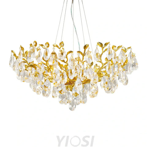 Modern crystal leaf-shaped chandelier