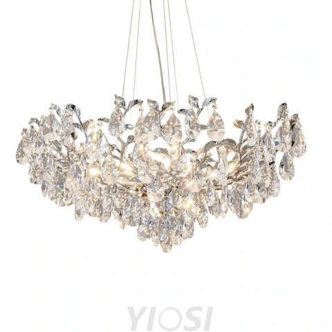 Modern crystal leaf-shaped chandelier