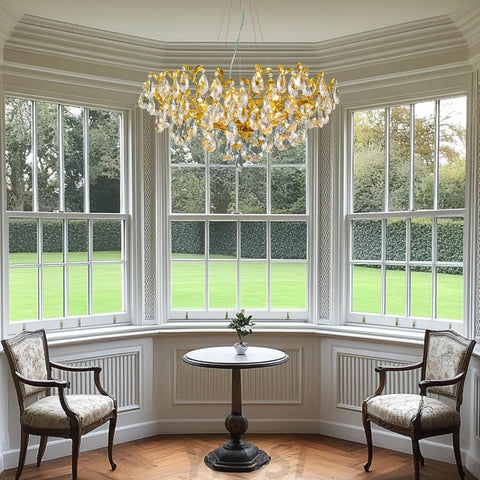 Modern crystal leaf-shaped chandelier