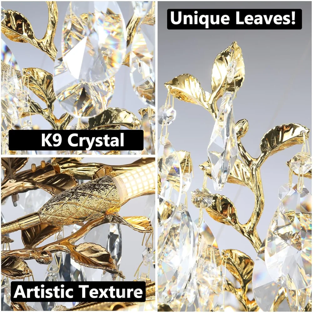 Modern crystal leaf-shaped chandelier