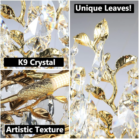 Modern crystal leaf-shaped chandelier