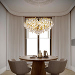 Modern crystal leaf-shaped chandelier