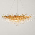 Modern Crystal Tree Branch Chandelier 15 Lights on a light warm plaster wall