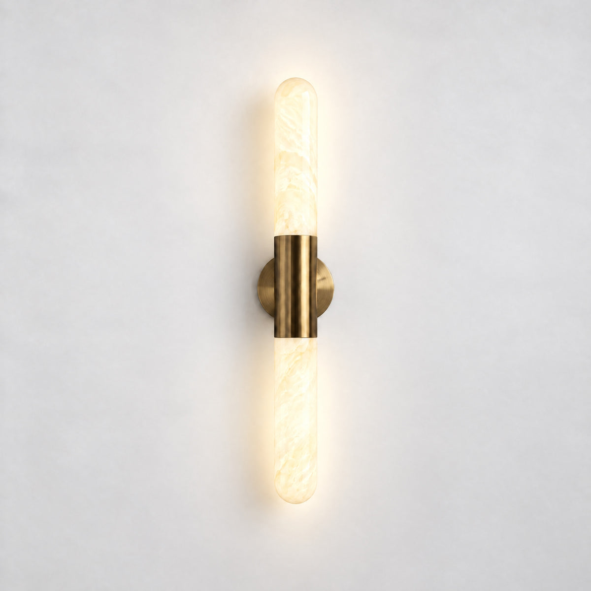 Modern Cylindrical LED Wall Sconce with Metallic Accent – lights on