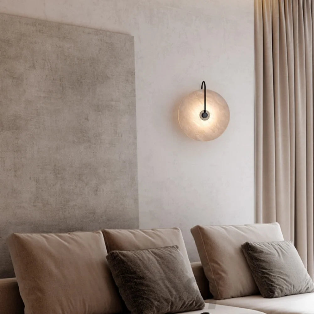 Modern Discs Alabaster Wall Sconce