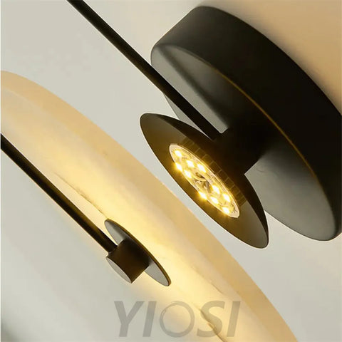 Modern Discs Alabaster Wall Sconce