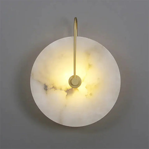 Modern Discs Alabaster Wall Sconce Gold