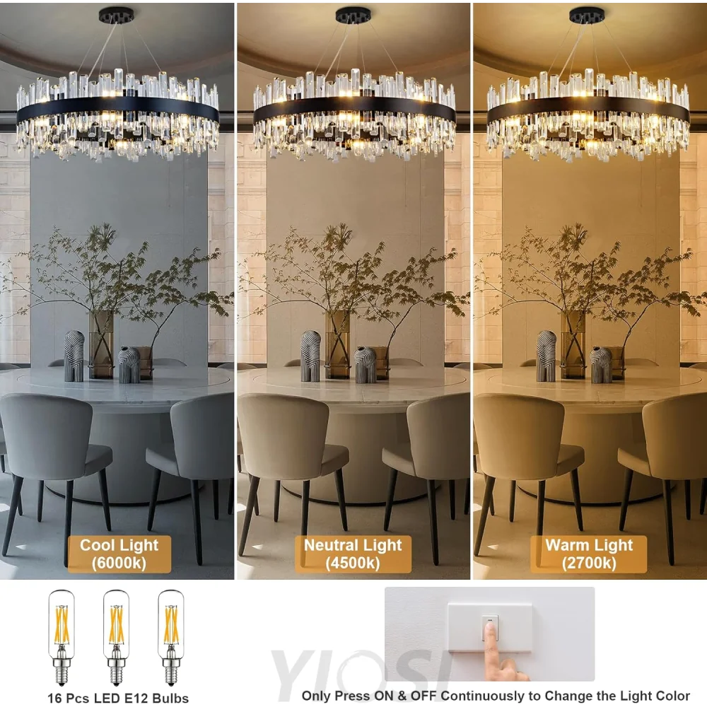 Modern Double-Layer Crystal Chandelier