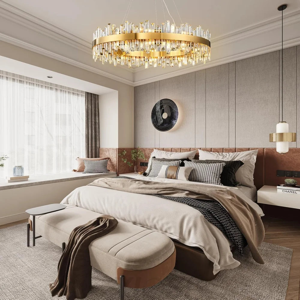 Modern Double-Layer Crystal Chandelier