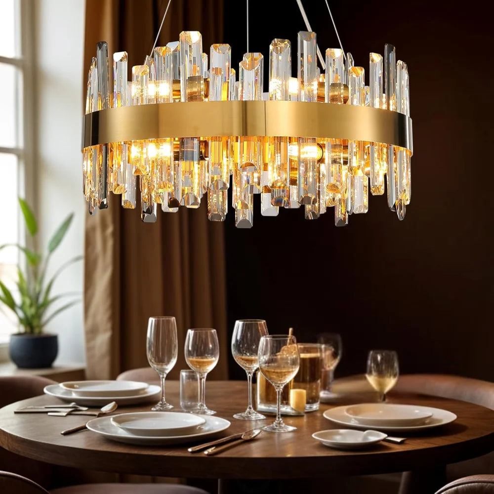Modern Double-Layer Crystal Chandelier